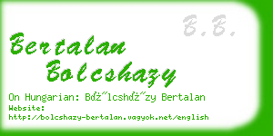 bertalan bolcshazy business card